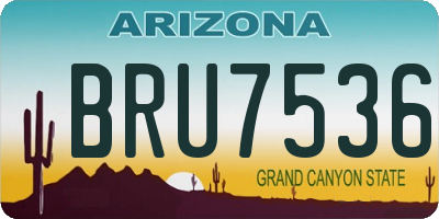 AZ license plate BRU7536
