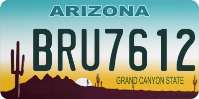 AZ license plate BRU7612