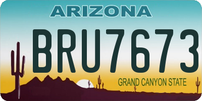 AZ license plate BRU7673