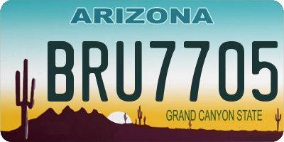 AZ license plate BRU7705