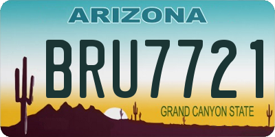 AZ license plate BRU7721