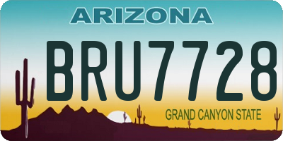 AZ license plate BRU7728
