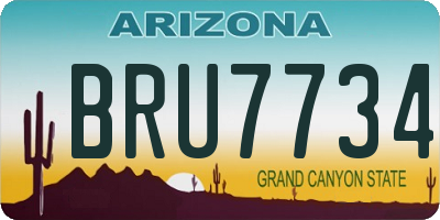 AZ license plate BRU7734