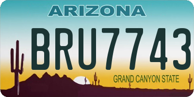 AZ license plate BRU7743