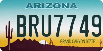 AZ license plate BRU7749