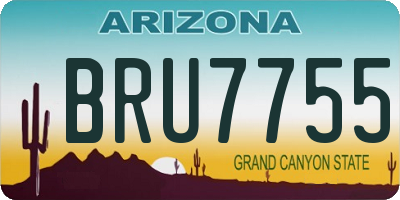 AZ license plate BRU7755
