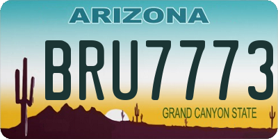 AZ license plate BRU7773