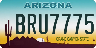 AZ license plate BRU7775