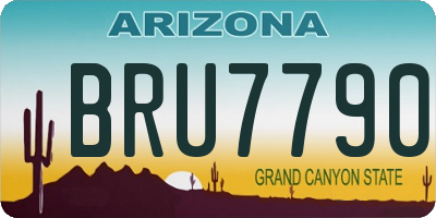 AZ license plate BRU7790