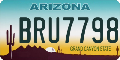 AZ license plate BRU7798