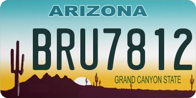 AZ license plate BRU7812