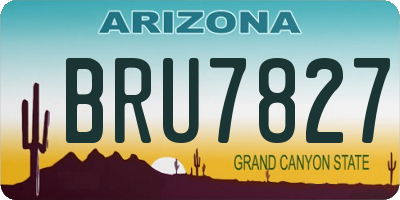 AZ license plate BRU7827