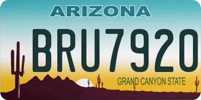 AZ license plate BRU7920