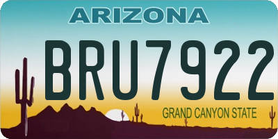 AZ license plate BRU7922