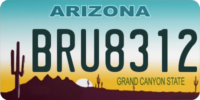 AZ license plate BRU8312