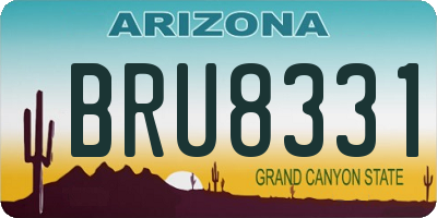 AZ license plate BRU8331