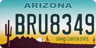 AZ license plate BRU8349