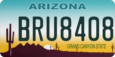 AZ license plate BRU8408