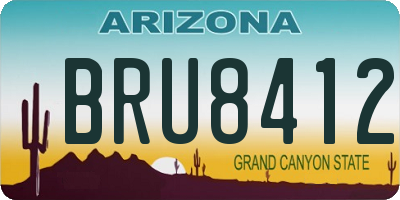 AZ license plate BRU8412
