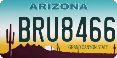 AZ license plate BRU8466