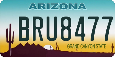 AZ license plate BRU8477
