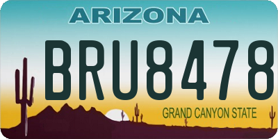 AZ license plate BRU8478