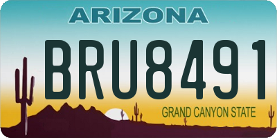 AZ license plate BRU8491