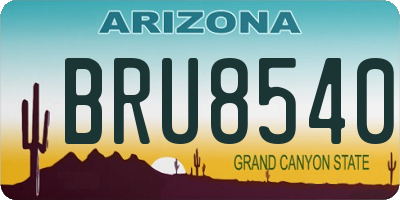 AZ license plate BRU8540