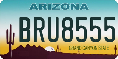 AZ license plate BRU8555