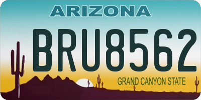 AZ license plate BRU8562
