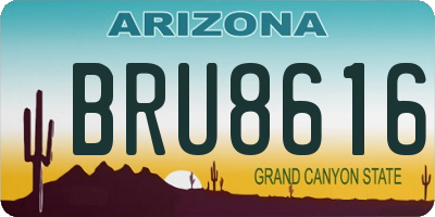 AZ license plate BRU8616
