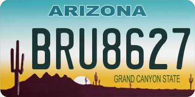 AZ license plate BRU8627