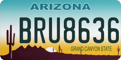 AZ license plate BRU8636