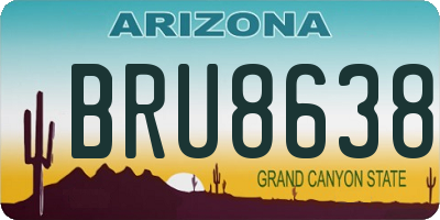 AZ license plate BRU8638