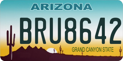AZ license plate BRU8642