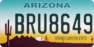 AZ license plate BRU8649
