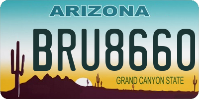 AZ license plate BRU8660