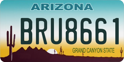 AZ license plate BRU8661