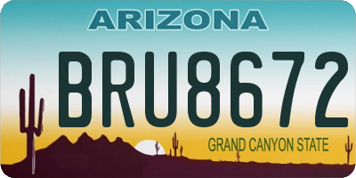 AZ license plate BRU8672