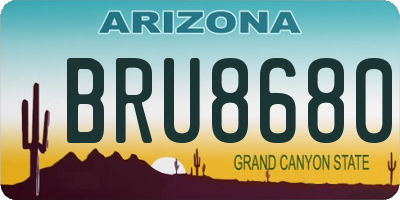 AZ license plate BRU8680