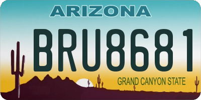 AZ license plate BRU8681
