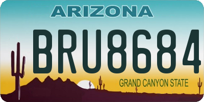 AZ license plate BRU8684