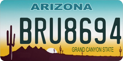 AZ license plate BRU8694