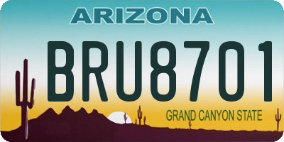 AZ license plate BRU8701