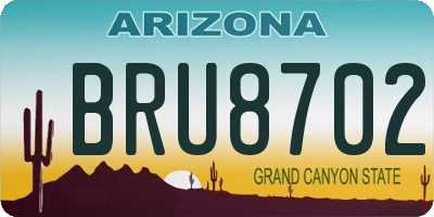 AZ license plate BRU8702
