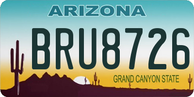 AZ license plate BRU8726