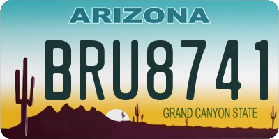AZ license plate BRU8741