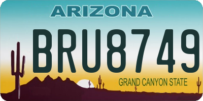 AZ license plate BRU8749