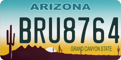 AZ license plate BRU8764