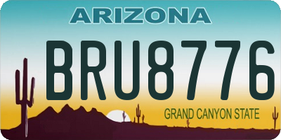 AZ license plate BRU8776
